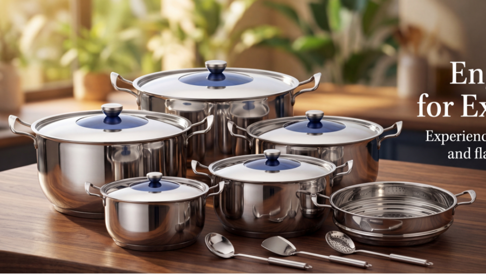 cookware set 14 piece stainless steel combined lid ze 14pcs