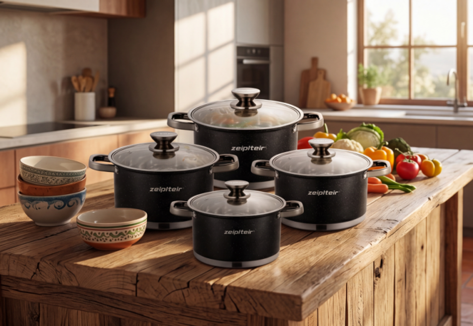 cookware set stainless steel outer coated z 1622